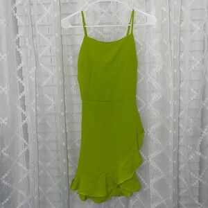 Lime Green Ruffle Dress